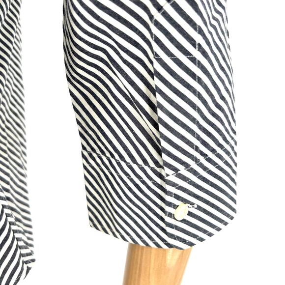 Y2K Ralph Lauren Sport Grey White Striped Preppy Button-Down Shirt - Picture 5 of 8